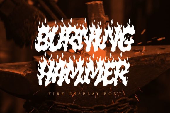 Burning Hammer: A Bold Display Font for Impactful Marketing Design